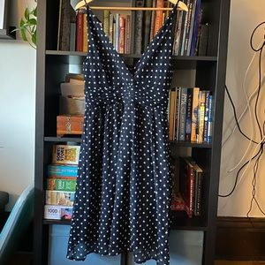 Vera moda navy polka dot dress
